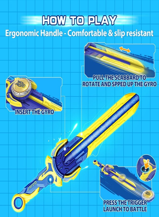 INFINITY NADO Battling Toys, Battle Set for 8-12 with Spinning Top & Sword Launcher, Metal battling Game top for Boys and Girls Age 5+, Fury Wave Dragon, Sapphire Blue - Image 3