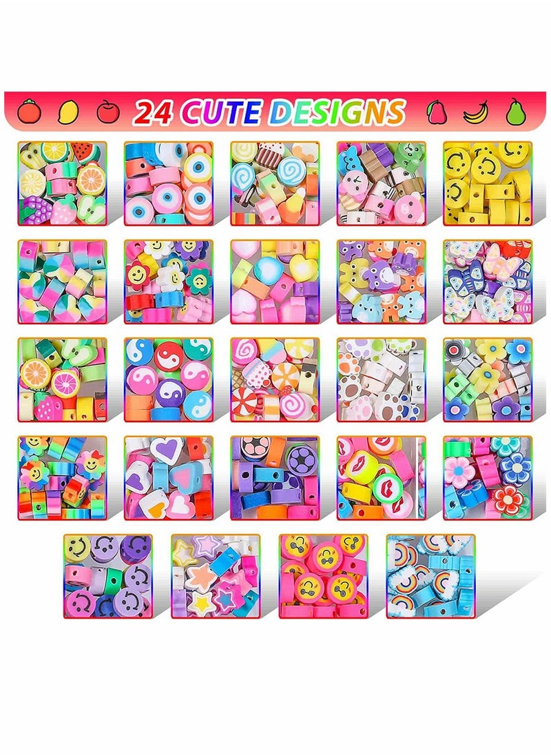 SYOSI DIY Bead Set, 480pcs Children Pop Beads for Making Necklace Bracelet Ring, Art Craft & Jewellery Making Kit for Kids Girls Age 4 5 6 7 8, 24 Types  - Image 2