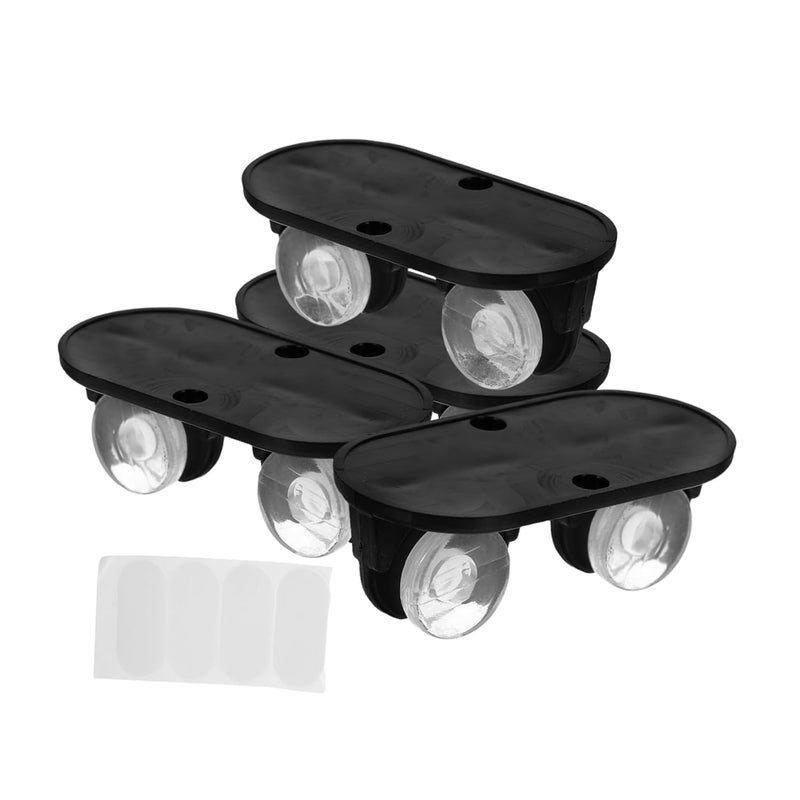 Black Adhesive Pulley Wheels For Heavy Duty Furniture Storage Racks - Image 2