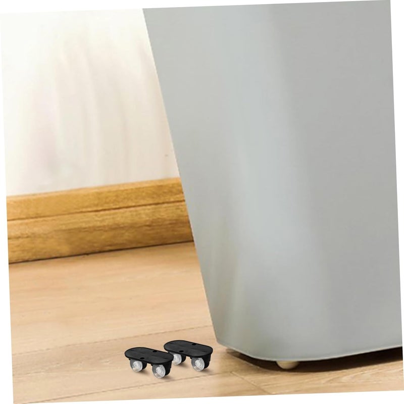 Black Adhesive Pulley Wheels For Heavy Duty Furniture Storage Racks - Image 5