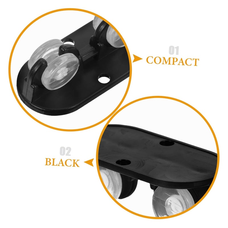 Black Adhesive Pulley Wheels For Heavy Duty Furniture Storage Racks - Image 4