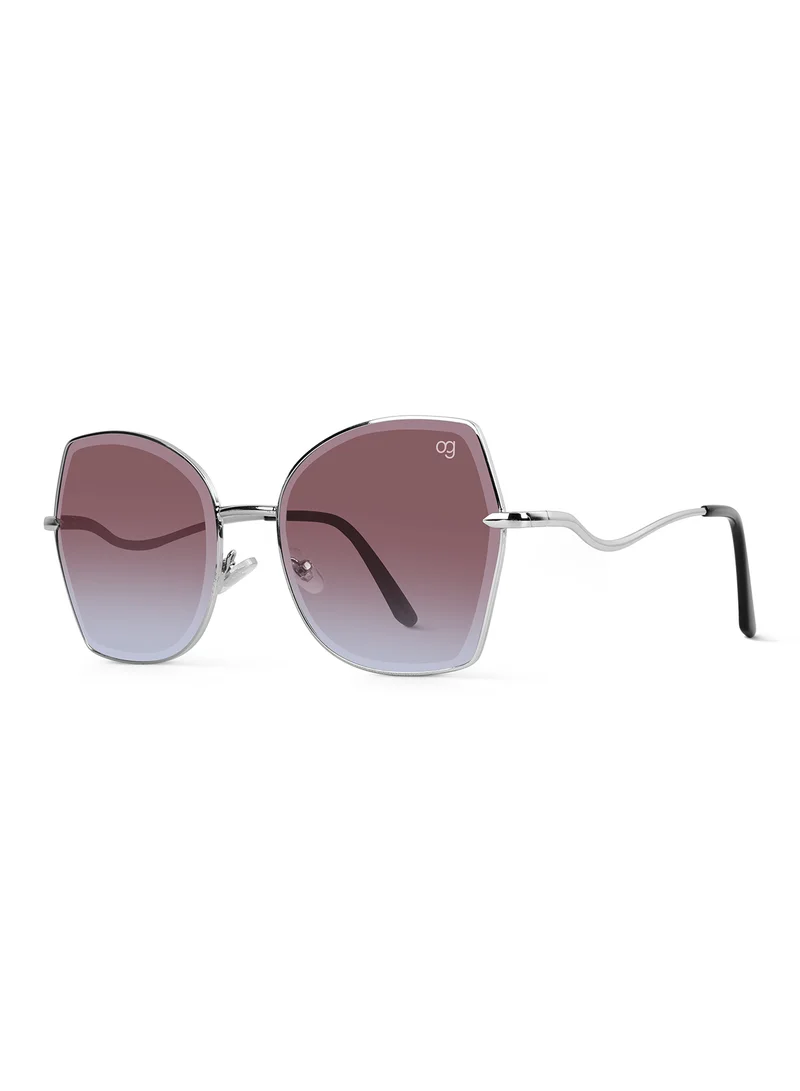 Woggles Latest & Stylish UV Protected Gradient Purple Oversized Sunglasses for Women