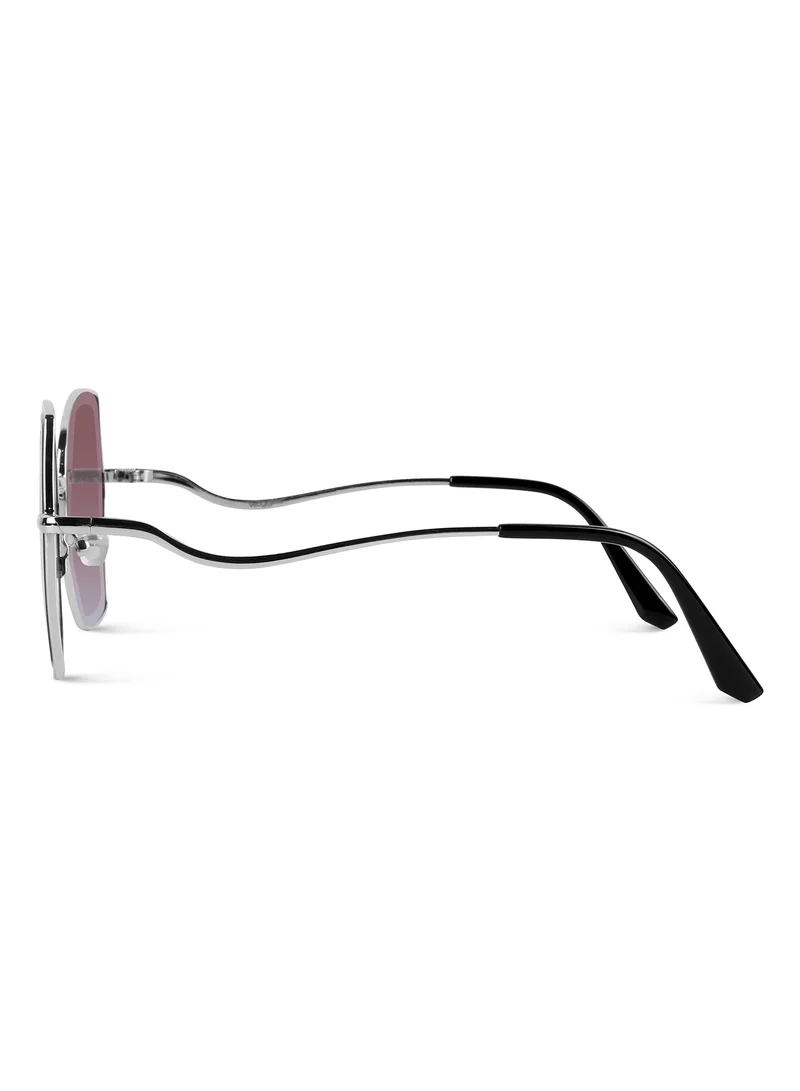 Woggles Latest & Stylish UV Protected Gradient Purple Oversized Sunglasses for Women