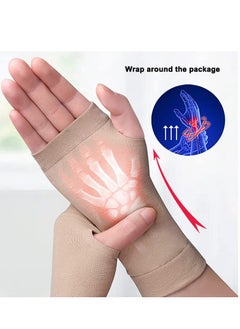 KASTWAVE Arthritis Gloves, 1 Pair Wrist Thumb Support Braces, Ultra Thin Soft Elastic Compression Sleeves Fingerless Glove with Soft Gel Pads, Breathable Wrist Brace Compression Sleeves for Women & Men  - Image 2