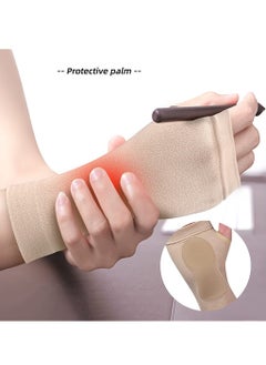KASTWAVE Arthritis Gloves, 1 Pair Wrist Thumb Support Braces, Ultra Thin Soft Elastic Compression Sleeves Fingerless Glove with Soft Gel Pads, Breathable Wrist Brace Compression Sleeves for Women & Men  - Image 4