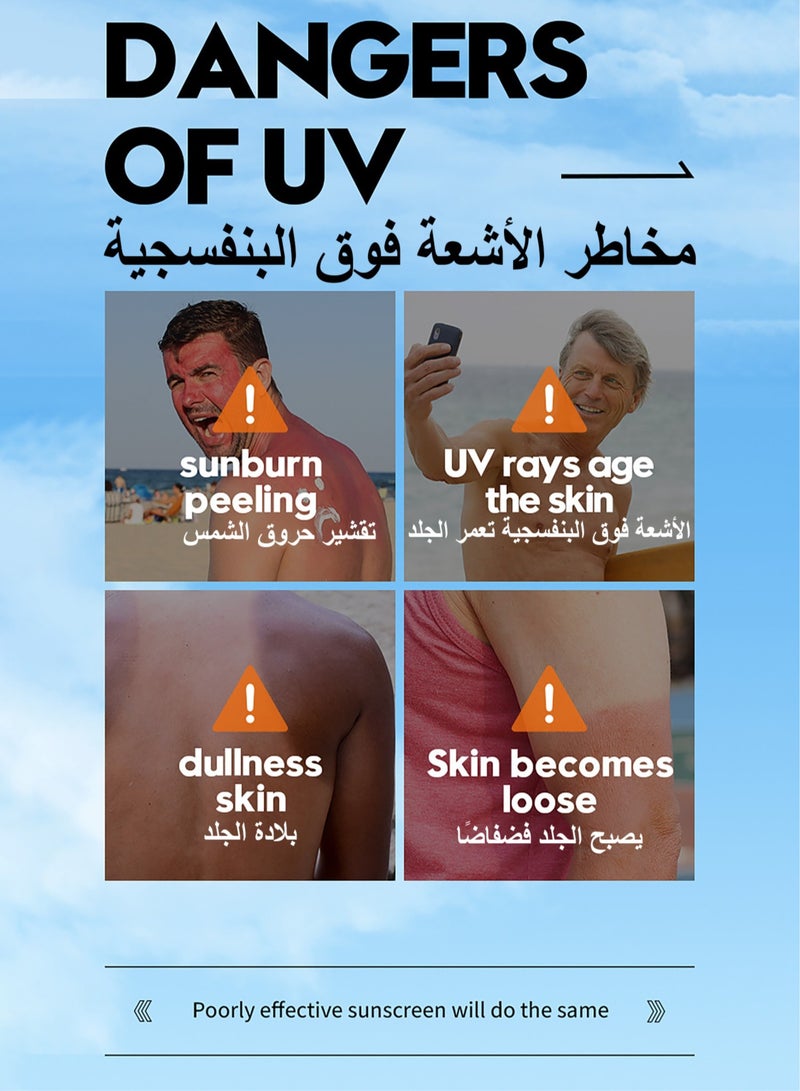 سادور مرطب للوجه مع عامل حماية من الشمس 90+ للرجال، كريم مرطب يومي للوجه من الشمس للرجال، حماية من الأشعة فوق البنفسجية، حماية من الأشعة فوق البنفسجية فئة A والأشعة فوق البنفسجية فئة B، خفيف الوزن وسريع الا - Image 4