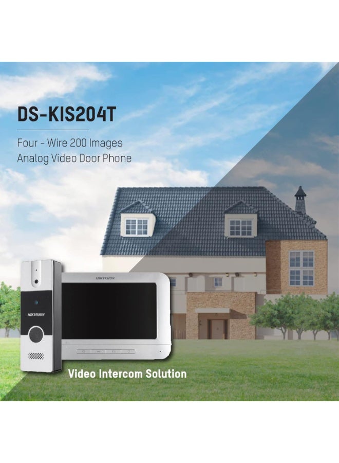HIKVISION Analog Video Door Phone/Bell with 7" TFT LCD Screen Wired| 1080p Resolution | BuiltIn Mic & Loudspeaker| Noise Echo Cancellation| Record Upto 200 Picture | One Call Button(DS-KIS204T) - Image 2