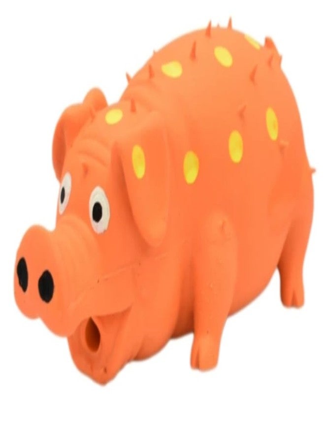 PnM Pet Dog Squeaky Shrilling Pig Toy for Dogs & Puppies - Orange - Image 1