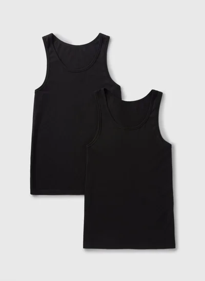 ماتلان 2 Pack Black Cotton Vests