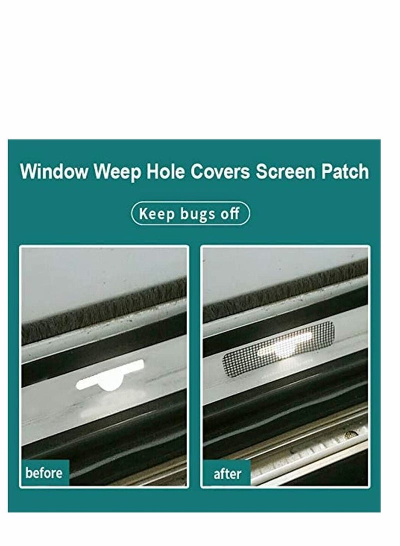 نيبمينينت Window Weep Hole Covers Screen Patch Adhesive Repair Self-Adhesive Replacement for Holes Tearing Anti-Mosquito Sticker WaterHole Drainage Leak Paste Gauze Magic 50Pcs - Image 2