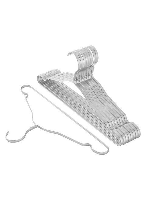 Metal Hangers, Matt Grey Clothes Hangers, , 10 Pack Aluminium Hangers, Non-Slip Hangers, Sturdy Clothes Hangers Heavy Duty Coat Hangers and Suit Hangers, Durable Slim for Closet Space Saving