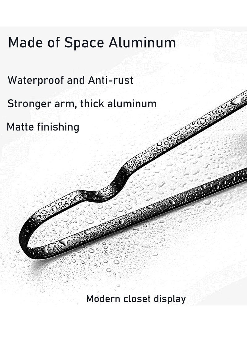 SänHahn - Metal Hangers, Matt Grey Clothes Hangers, , 10 Pack Aluminium Hangers, Non-Slip Hangers, Sturdy Clothes Hangers Heavy Duty Coat Hangers and Suit Hangers, Durable Slim for Closet Space Saving - Image 1