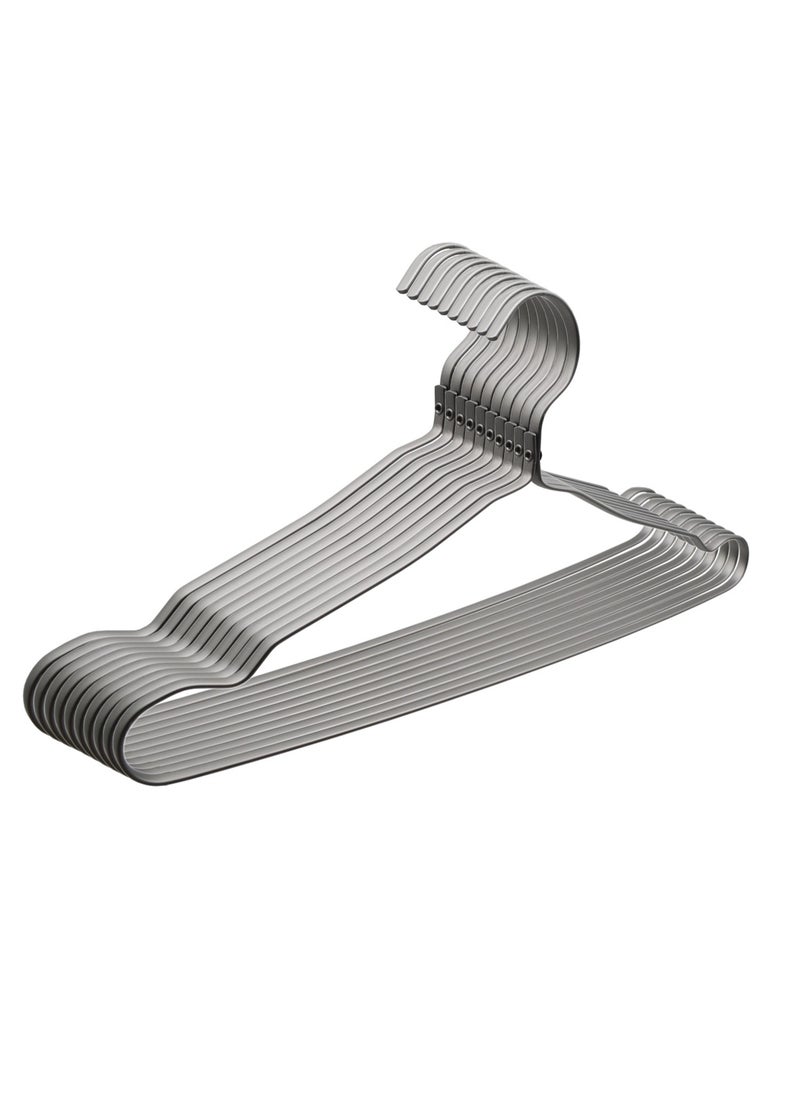 SänHahn - Metal Hangers, Matt Grey Clothes Hangers, , 10 Pack Aluminium Hangers, Non-Slip Hangers, Sturdy Clothes Hangers Heavy Duty Coat Hangers and Suit Hangers, Durable Slim for Closet Space Saving - Image 1