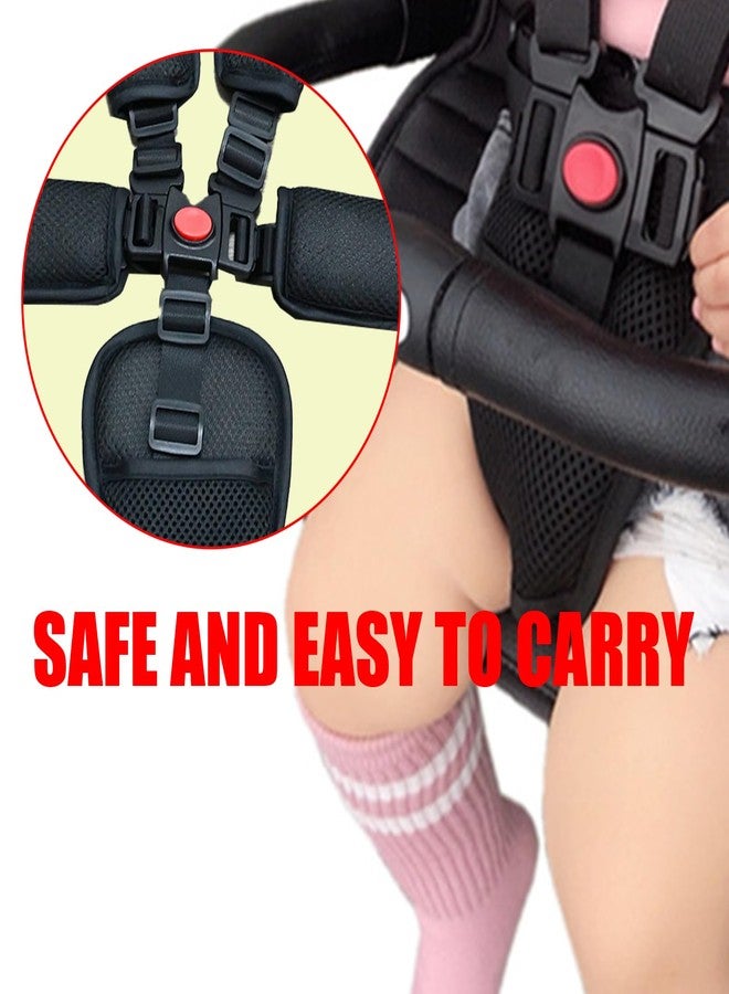 Dogxiong Universal 5 Point Adjustable Harness Seat Belt Stroller for Kids Harness Belt with Baby Shoulder Strap with Baby Shoulder Strap and Crotch Harness Pads (Black) - Image 5