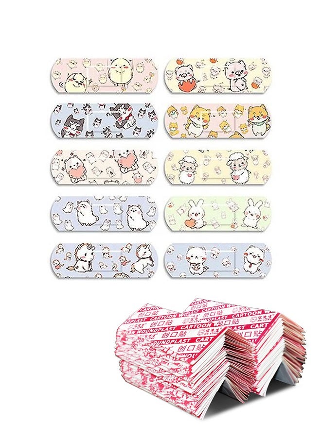 Realfrog - 120 Pcs Cartoon Bandages Strips Band Aid, PE Material Hemostatic Waterproof Adhesive Bandages Strips Combination Pack, Cuts Scrapes First Aid Bandages for Family (Colorful) - Image 1
