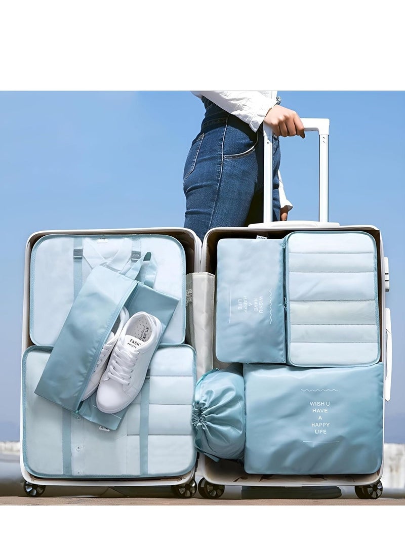 DUNISO Travel Organizer 7PCS for Carry on Luggage Multi-Functional Compression Organizer Bags Clothing Sorting Packages Travel Packing Pouches for Man & Women Travel Essentials-Green - Image 2