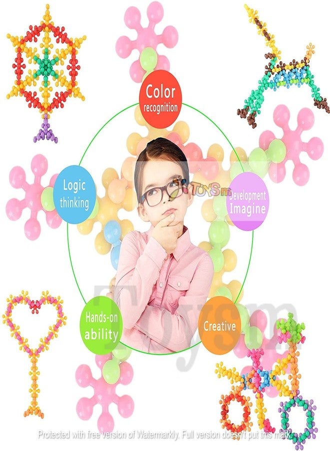 HS ENTERPRISE� 100 Pieces Star Links, Multicoloured Interlocking Learning Educational Blocks, Improves Creativity and Construction Blocks for Kids, 6 Months & Above, Infant and Preschool Toys - Image 3