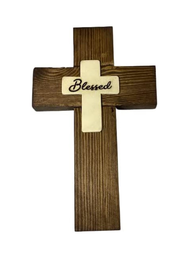UP TO DATE Handmade high quality natural wood cross with a white cross - Image 1