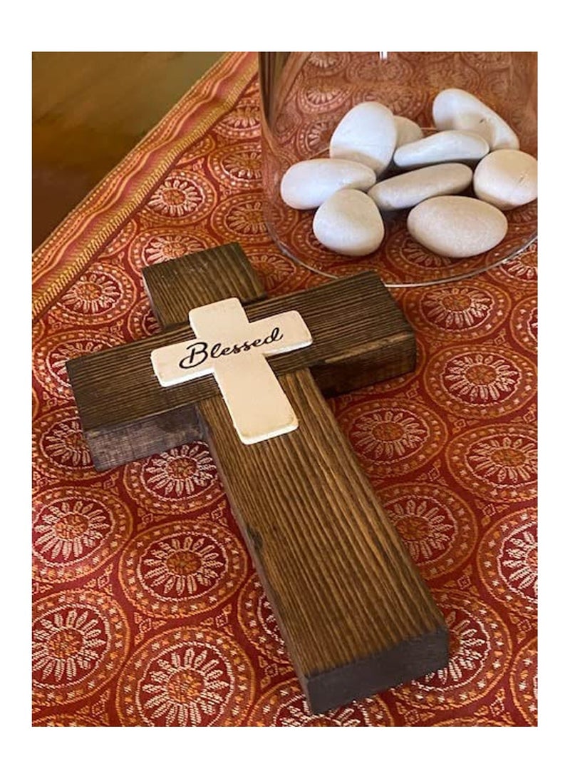 UP TO DATE Handmade high quality natural wood cross with a white cross - Image 5