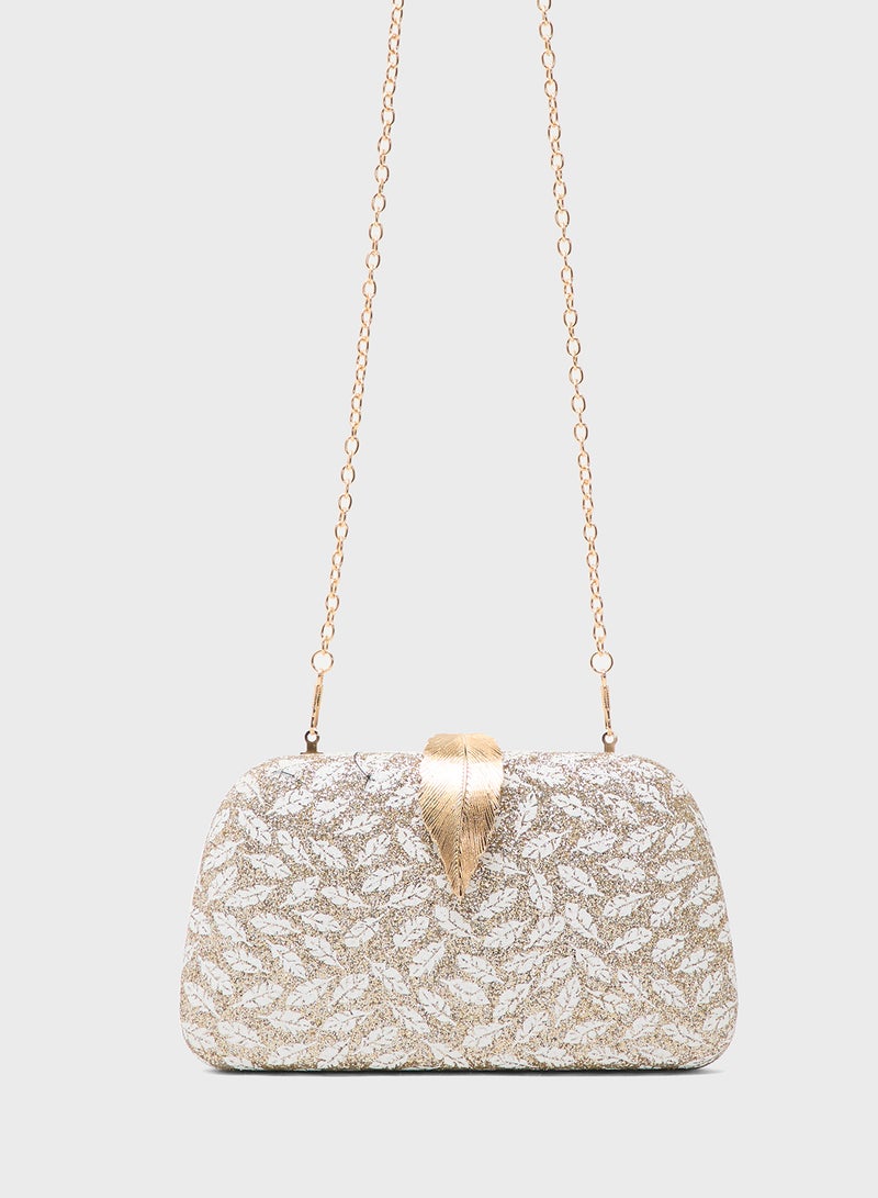 خزانة حقيبة يد مزينة بنقوش ذهبية - Image 1