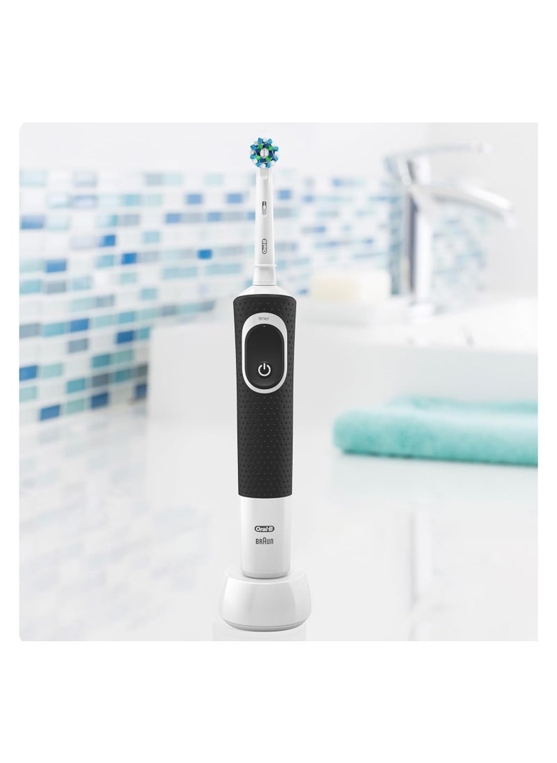 Oral-B - Vitality 300 Rechargeable Toothbrush with CrossAction Brush Head, 3 Cleaning Modes & 2 Minutes Built-in Timer D103.413.3 BLACK - Image 1