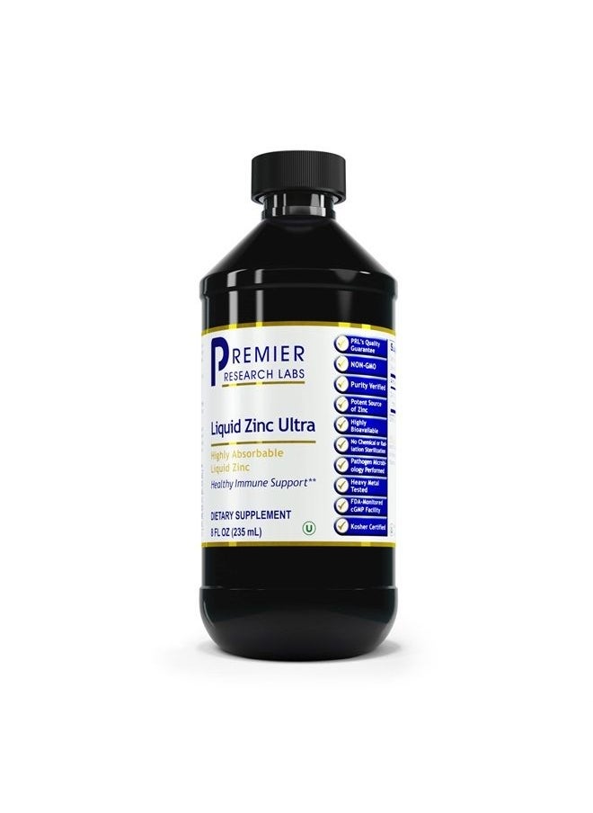 Premier Research Labs - Liquid Zinc Ultra - Highly Absorbable Liquid Zinc - Supports Healthy Immune System - Non-GMO, Vegan - 8 Fl Oz (47 Servings) - Image 1