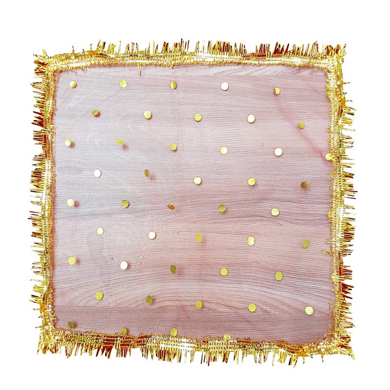 Pooja Ghar Net Cloth Puja Chunri Hindu Puja Festival Jai MATA Di Devi Maa Ki Net ChunriDupattaChunari 42 42 cm Pack of 2 - Image 3