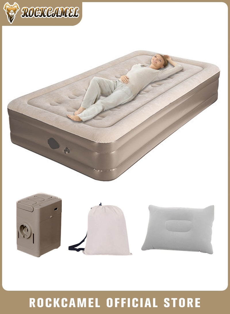 ROCKCAMEL Self-Inflating Mattress, Portable Inflatable Bed With Built-In Air Pump, Can Be Inflated And Deflated Quickly, Ideal For Home, Guests, Camping, Travel, and Outdoor Use 190*99*40cm - Image 1