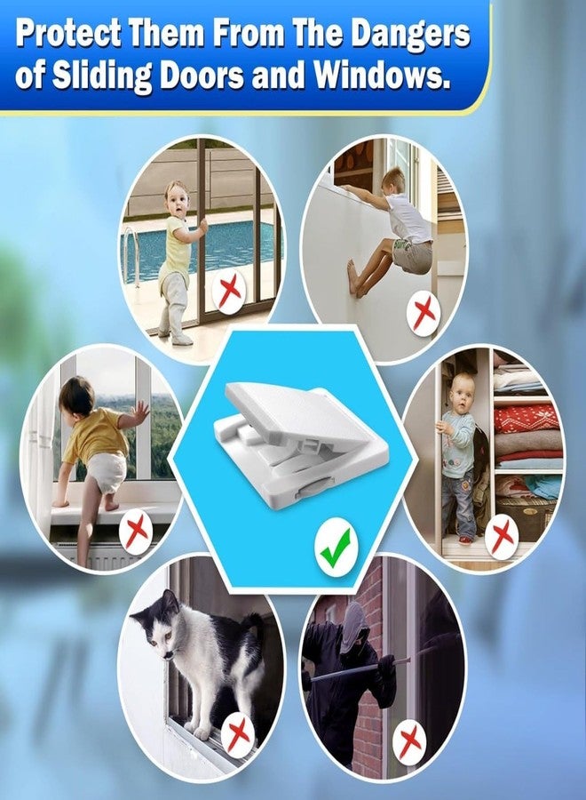 SUNBEET Sliding Door Lock, 3M Adhesive Child Safety Sliding Glass Door Lock for Sliding Glass , Windows, More Security for Childproof Windows, Patios , Closet ,Cabinet For Your Baby and Pets (Sliding Door Lock PACK OF 2) - Image 2