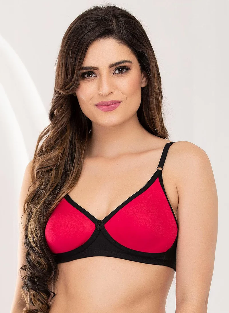 Clovia Clovia Full Coverage T shirt Bra With Cross-Over Moulded Cups In Black - Cotton Rich