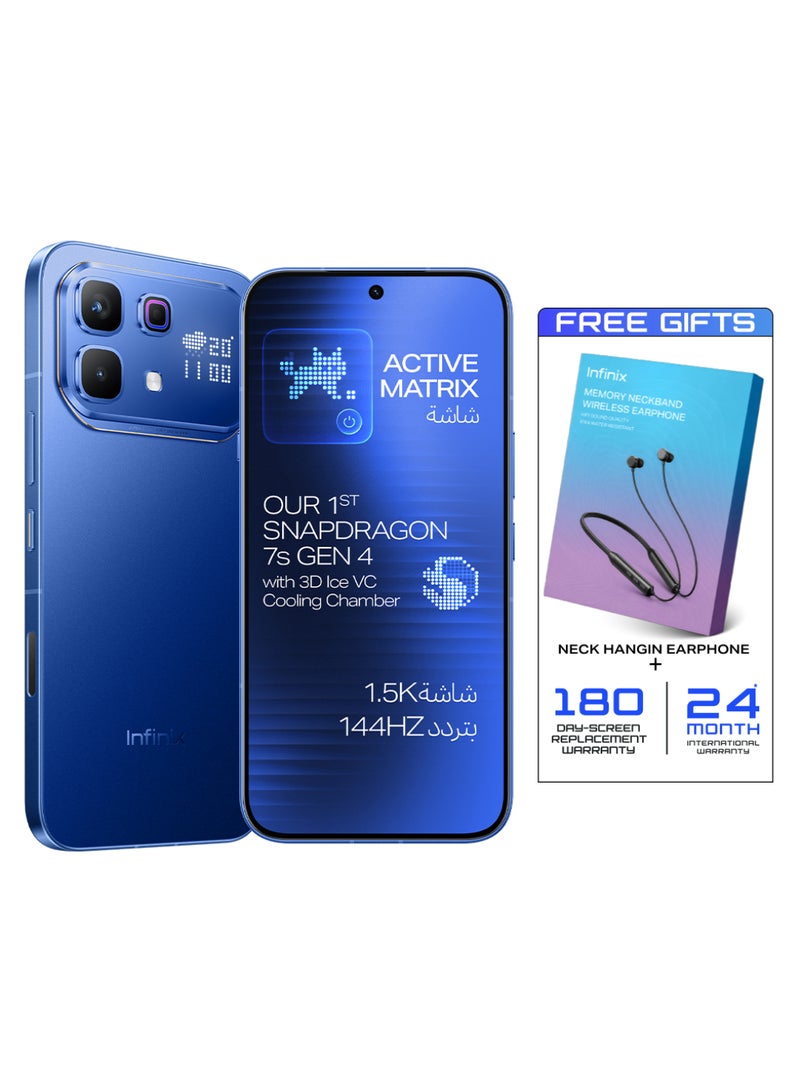 Infinix Note 60 Pro Dual SIM Deep Ocean Blue 8GB RAM 256GB 5G With Free Neck Hanging Earphones + 180 day Day Screen replacement warranty - Middle East Version - Image 1