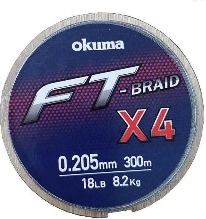 Okuma Ft-*4 Braided Line 300 mt Gray Braided Rope 0.235MM