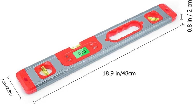 Digital Angle Finder Level Protractor 3 In 1 Inclinometer with LCD Display Red - Image 3
