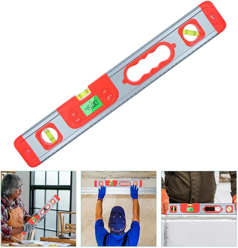 Digital Angle Finder Level Protractor 3 In 1 Inclinometer with LCD Display Red - Image 5