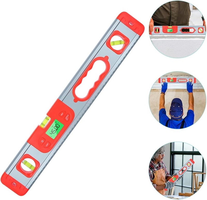 Digital Angle Finder Level Protractor 3 In 1 Inclinometer with LCD Display Red - Image 4