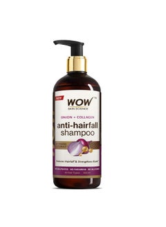 WOW Skin Science Onion & Collagen Antihairfall Shampoo|Reduces Hairfall|Strengthens Roots|Nourishes Scalp|Prevents Breakage|Enhances Hair Thickness And Shine|New & Improved Formulation|500Ml  - Image 1