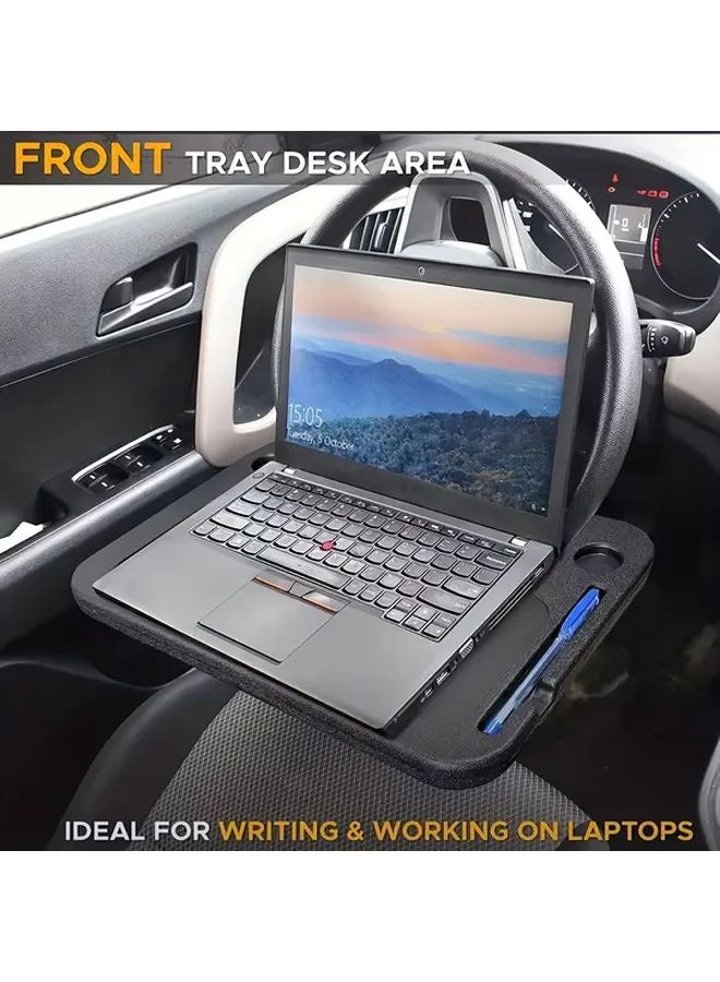 Black Car Steering Wheel Table Pad 2 in 1 Durable Eating Work Reading - Image 4