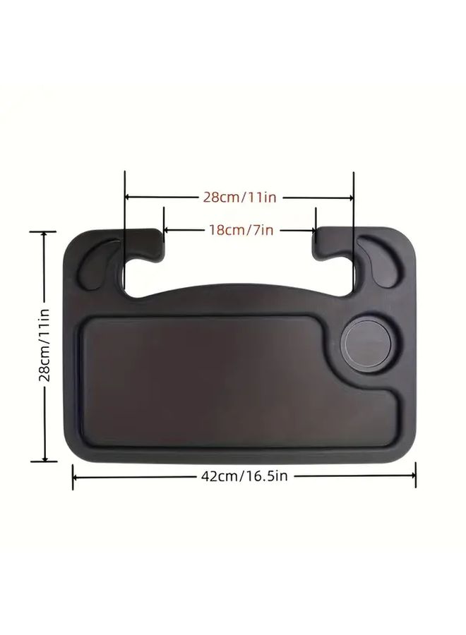 Black Car Steering Wheel Table Pad 2 in 1 Durable Eating Work Reading - Image 2