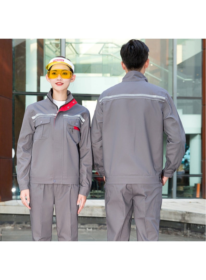 NIBEMINENT Wear-Resistant Cotton Polyester Workwear Spring Autumn Long Sleeve Engineering Labor Protection Suit Men's Automotive Repair - Image 2