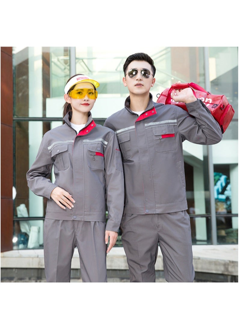 NIBEMINENT Wear-Resistant Cotton Polyester Workwear Spring Autumn Long Sleeve Engineering Labor Protection Suit Men's Automotive Repair - Image 1