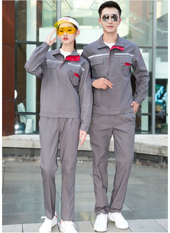 NIBEMINENT Wear-Resistant Cotton Polyester Workwear Spring Autumn Long Sleeve Engineering Labor Protection Suit Men's Automotive Repair - Image 3