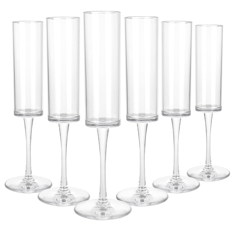 JMIATRY Unbreakable Champagne Flutes Set of 6 165ml58oz Premium Plastic Champagne Flutes Classy Champagnes Glasses Great for Wedding Christmas Birthday Party and Daily Use