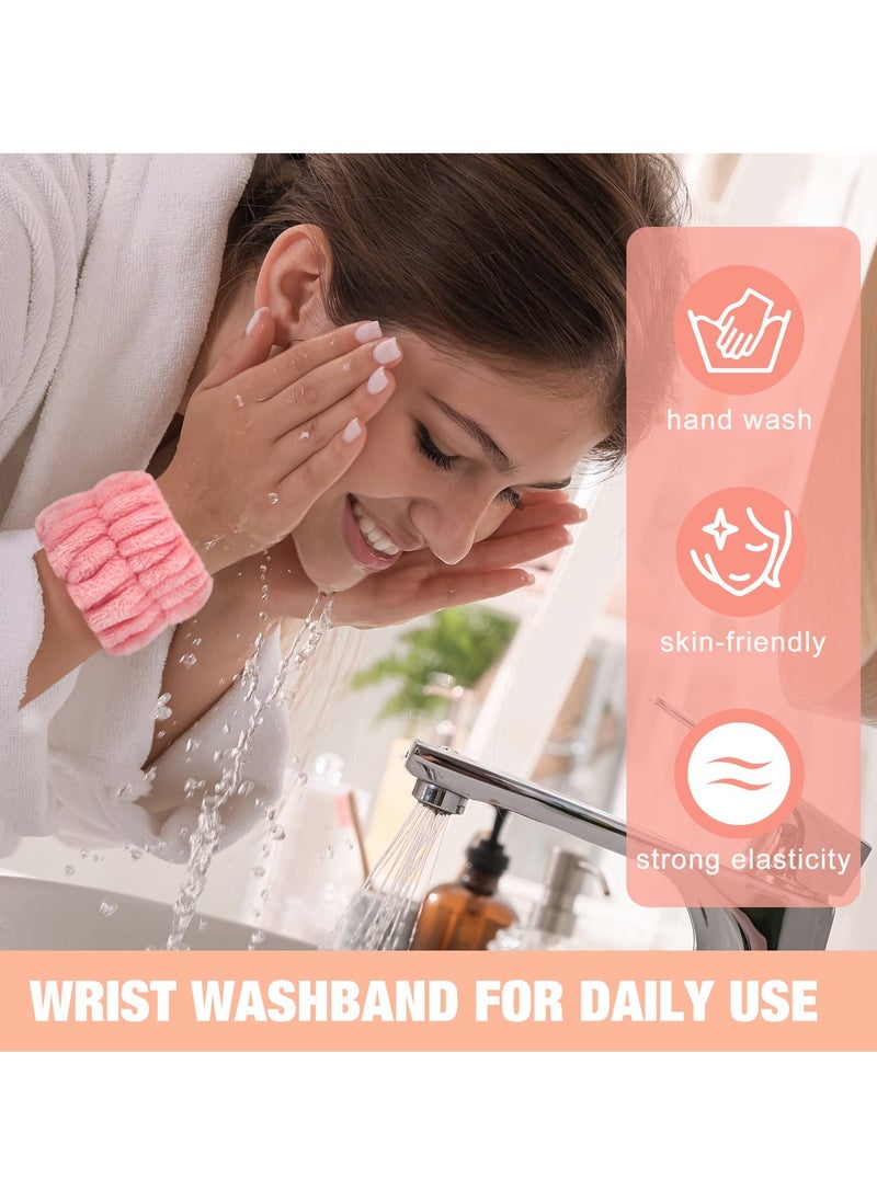 KHAJUL 4-Piece Wrist Spa Washband Microfiber Wrist Wash Towel Band Wristbands for Washing Face Absorbent Wristbands Wrist Sweatband for Women Girls Prevent Liquid from Spilling  - Image 4