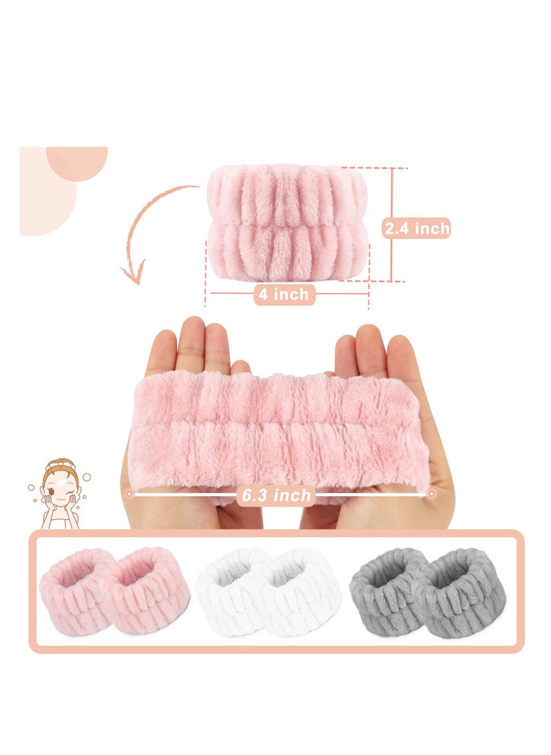 KHAJUL 4-Piece Wrist Spa Washband Microfiber Wrist Wash Towel Band Wristbands for Washing Face Absorbent Wristbands Wrist Sweatband for Women Girls Prevent Liquid from Spilling  - Image 2