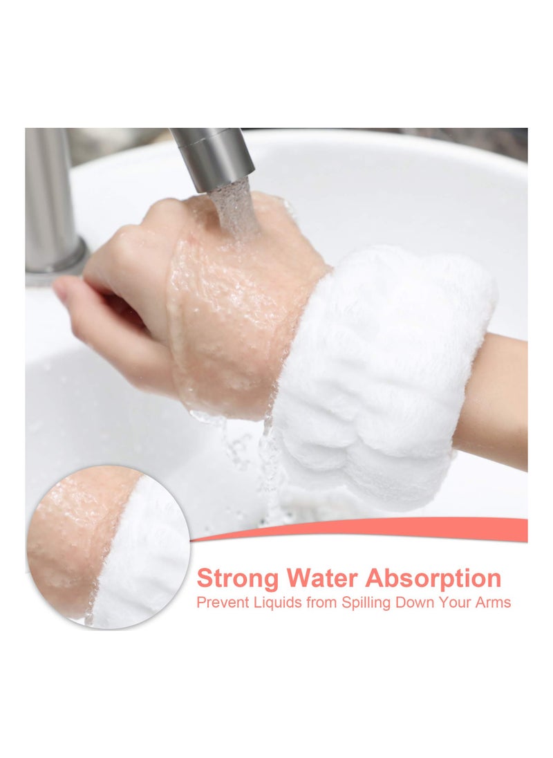 KHAJUL 4-Piece Wrist Spa Washband Microfiber Wrist Wash Towel Band Wristbands for Washing Face Absorbent Wristbands Wrist Sweatband for Women Girls Prevent Liquid from Spilling  - Image 3