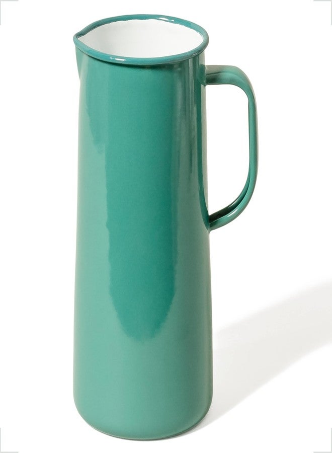 Falcon Enamelware Pitcher (57 oz), Metal Pitcher with Spout & Handle, Jug for Iced Tea, Water, Milk or Flower Vase, Dishwasher Safe, Oven Safe & Freezer Friendly (Chive Green) - Image 1
