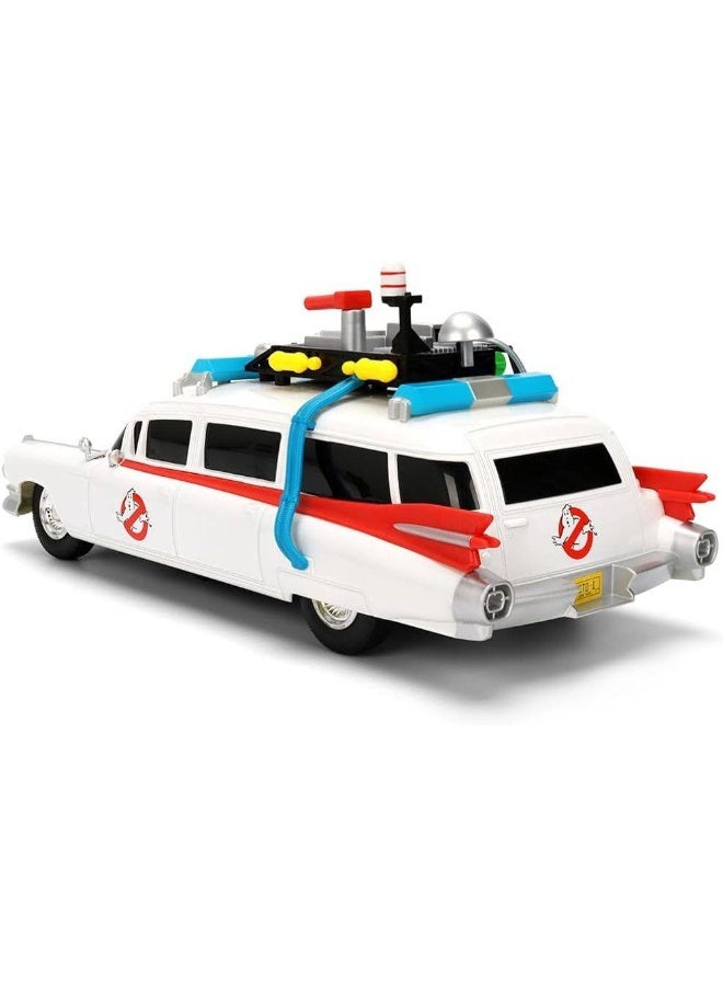 GHOSTBUSTERS سيارة Ghostbusters ECTO-1 RC مصنوعة من المعدن (1:16، بيضاء) - Image 2