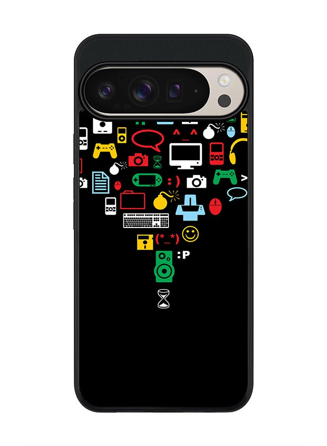 Stylizedd For Google Pixel 9 Pro XL Case,Slim fit Camera Protection, Shockproof Thin Phone cover - Convergence (Black)  - Image 1