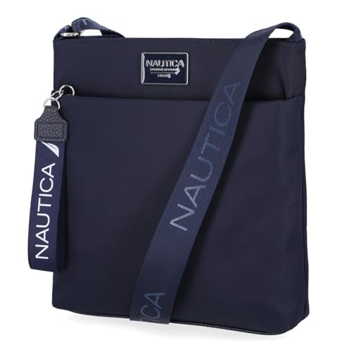 Nautica Diver Nylon Small Women's Crossbody Bag Purse with Adjustable Shoulder Strap, Indigo 2 - Image 1