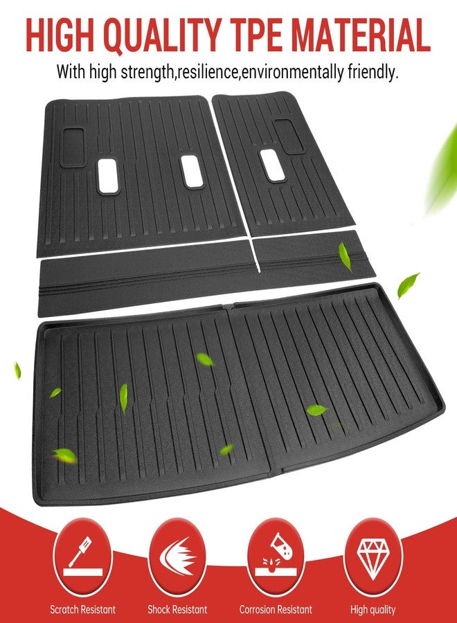 Utiiy Cargo Mat Fit for 2022-2025 Chevy Tahoe/GMC Yukon Cargo Liner TPE Seat Back Cover All Weather Backrest Mat for 2024 GMC Yukon/Chevrolet Tahoe Accessories(Cargo Liner+Seat Back Cover) - Image 5